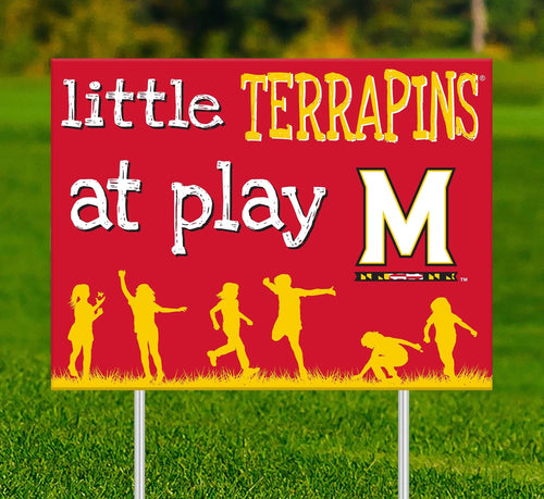 Maryland Terrapins 2031-18X24 Little fans at play 2 sided yard sign