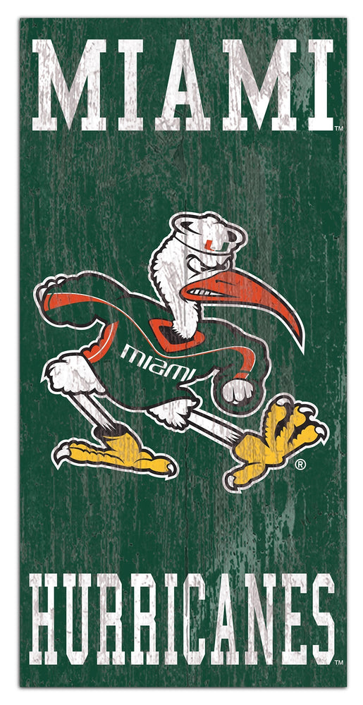 Miami Hurricanes 0786-Heritage Logo w/ Team Name 6x12