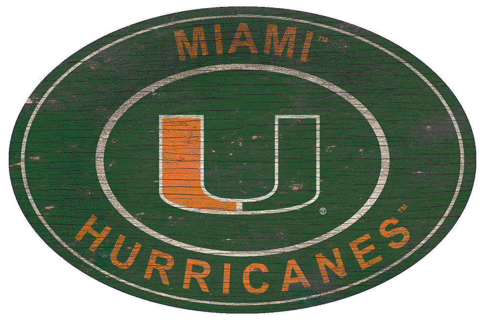 Miami Hurricanes 0801-46in Heritage Logo Oval