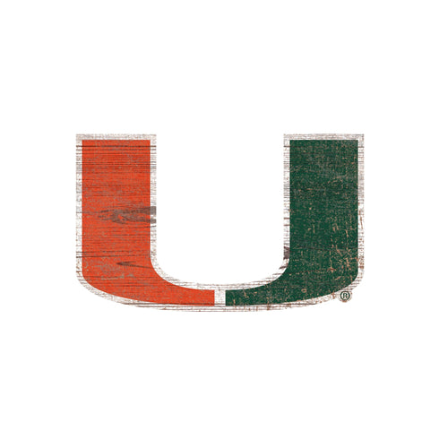Miami Hurricanes 0843-Distressed Logo Cutout 24in