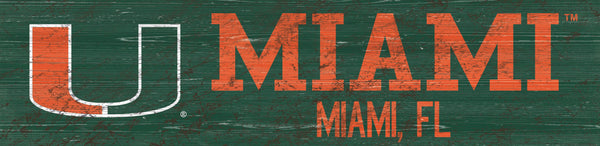 Miami Hurricanes 0846-Team Name 6x24