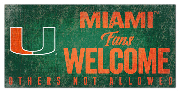 Miami Hurricanes 0847-Fans Welcome 6x12