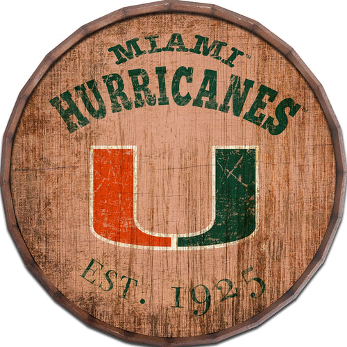 Miami Hurricanes 0938-Est date barrel top 16"