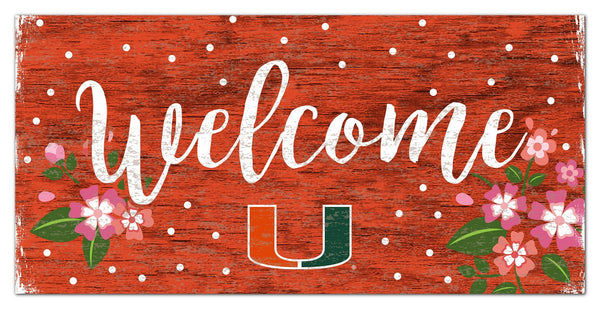 Miami Hurricanes 0964-Welcome Floral 6x12