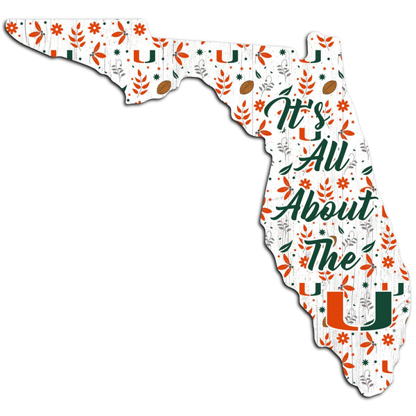 Miami Hurricanes 0974-Floral State - 12"