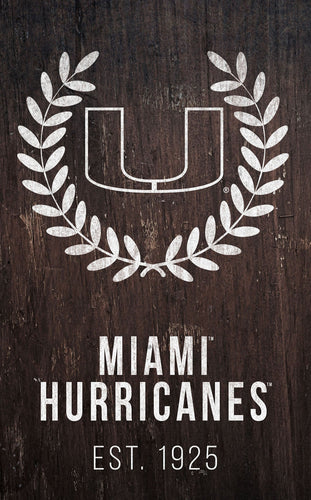 Miami Hurricanes 0986-Laurel Wreath 11x19