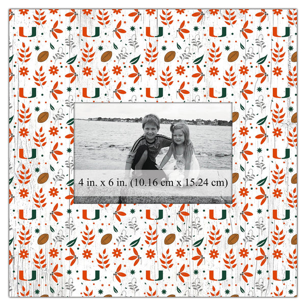 Miami Hurricanes 1004-Floral Pattern 10x10 Frame