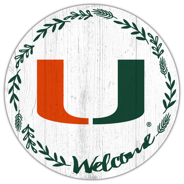 Miami Hurricanes 1019-Welcome 12in Circle
