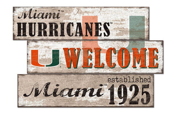 Miami Hurricanes 1027-Welcome 3 Plank