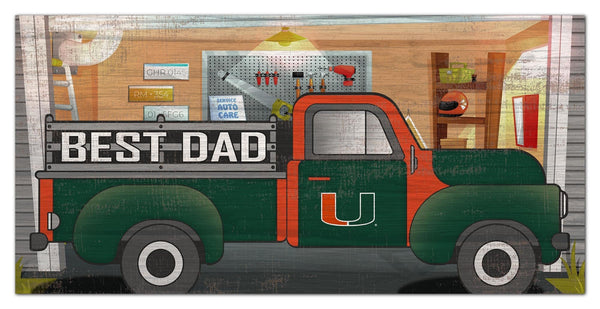 Miami Hurricanes 1078-6X12 Best Dad truck sign