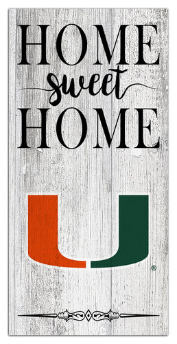 Miami Hurricanes 2025-6X12 Whitewashed Home Sweet Home Sign