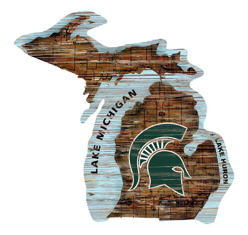 Michigan State Spartans 0894-Road Map Mini State 12in