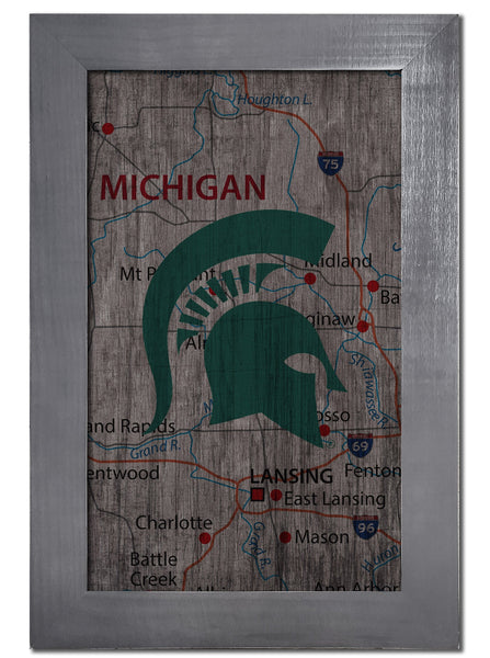 Michigan State Spartans 0985-City Map 11x19