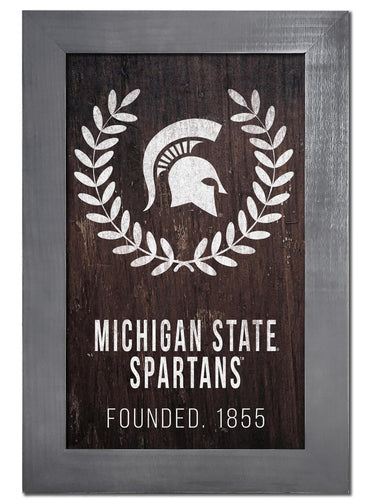 Michigan State Spartans 0986-Laurel Wreath 11x19