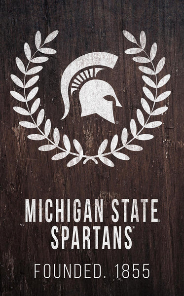Michigan State Spartans 0986-Laurel Wreath 11x19
