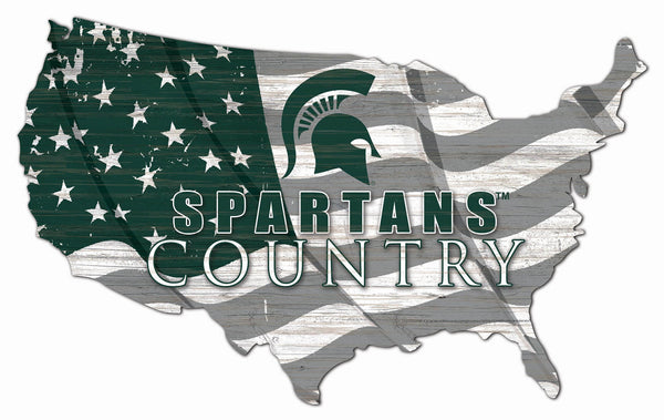 Michigan State Spartans 1001-USA Shape Flag Cutout