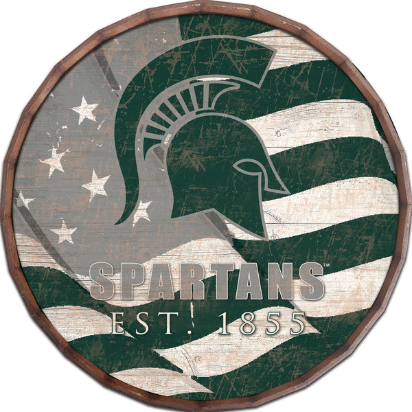 Michigan State Spartans 1002-Flag Barrel Top 16"