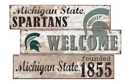 Michigan State Spartans 1027-Welcome 3 Plank