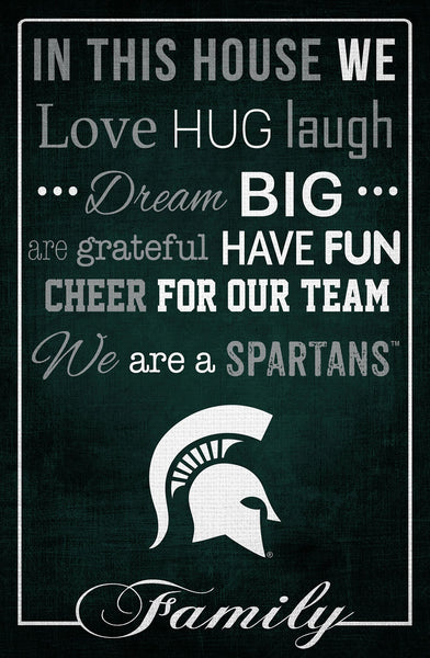 Michigan State Spartans 1039-In This House 17x26