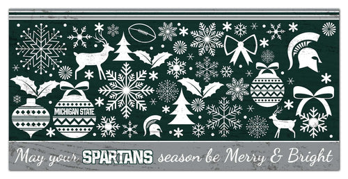 Michigan State Spartans 1052-Merry and Bright 6x12