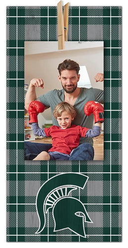 Michigan State Spartans 2019-6X12 Plaid Clothespin frame
