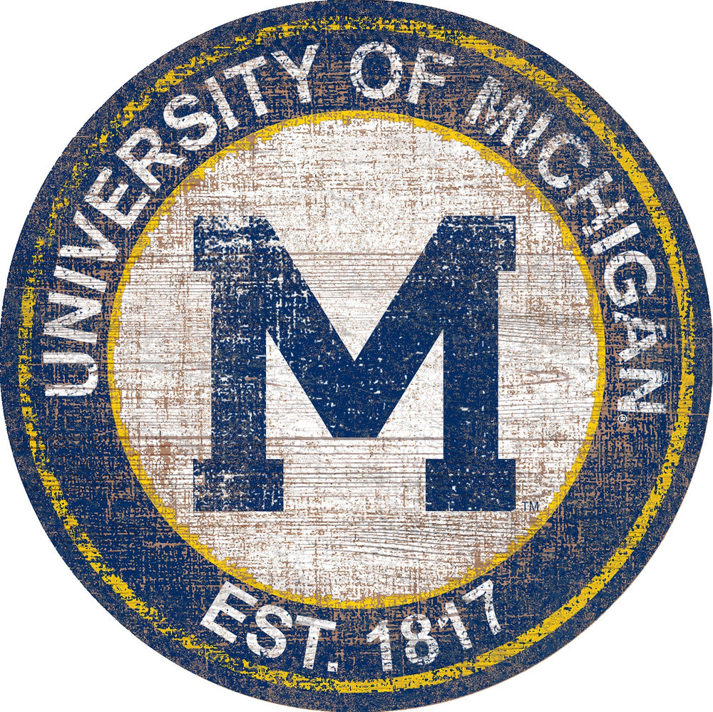Michigan Wolverines 0744-Heritage Logo Round