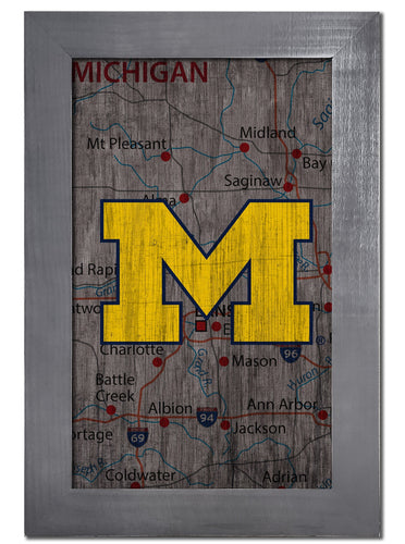 Michigan Wolverines 0985-City Map 11x19