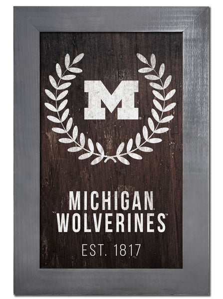 Michigan Wolverines 0986-Laurel Wreath 11x19