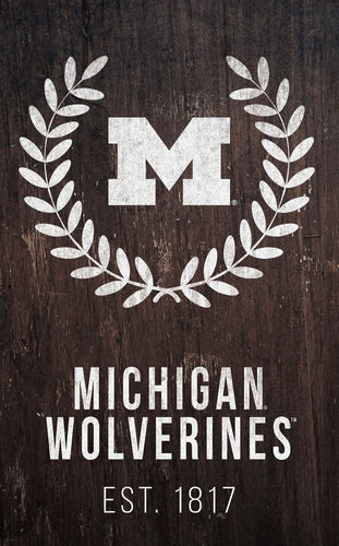 Michigan Wolverines 0986-Laurel Wreath 11x19