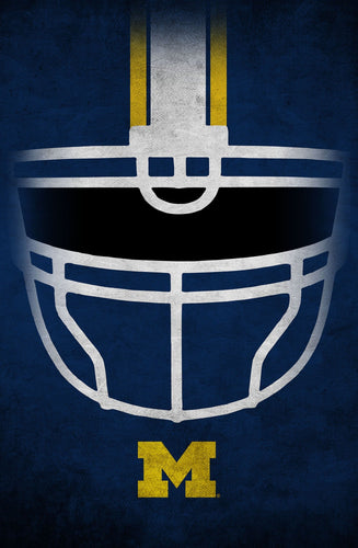 Michigan Wolverines 1036-Ghost Helmet 17x26