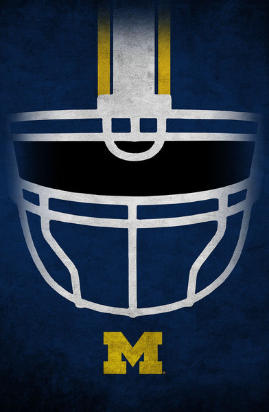 Michigan Wolverines 1036-Ghost Helmet 17x26