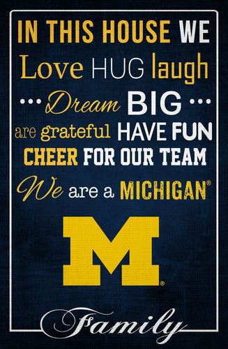 Michigan Wolverines 1039-In This House 17x26