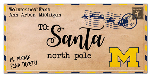 Michigan Wolverines 1051-To Santa 6x12