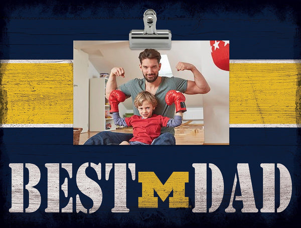 Michigan Wolverines 2016-Best Dad Striped Clip Frame