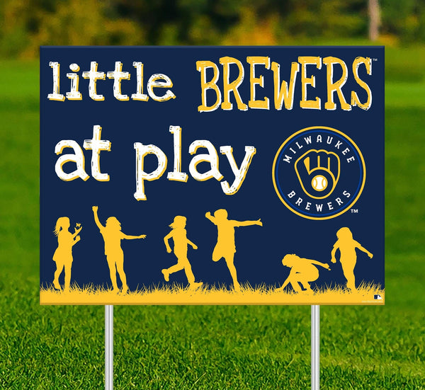 Michigan Wolverines 2031-18X24 Little fans at play 2 sided yard sign