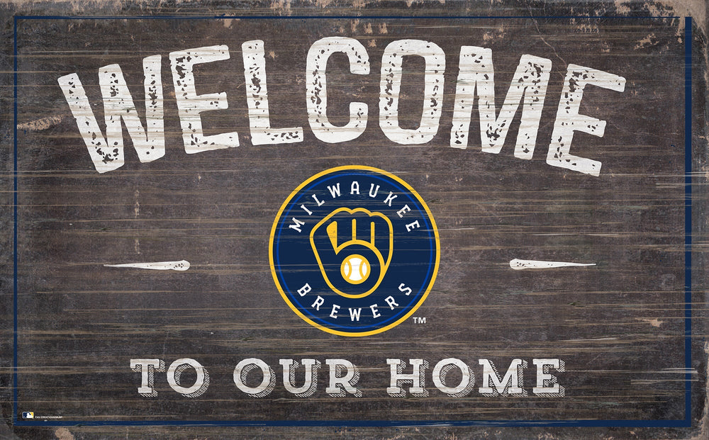 Milwaukee Brewers 0913-11x19 inch Welcome Sign