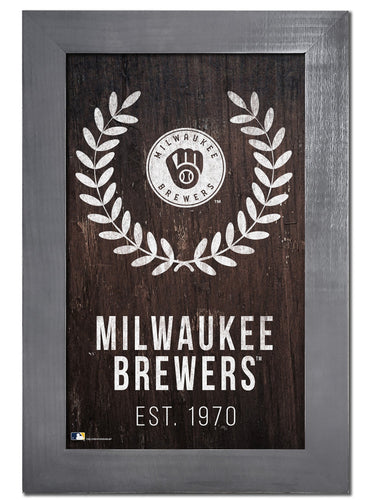 Milwaukee Brewers 0986-Laurel Wreath 11x19