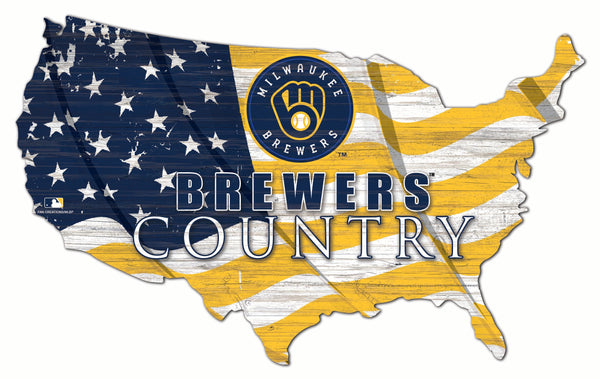 Milwaukee Brewers 1001-USA Shape Flag Cutout