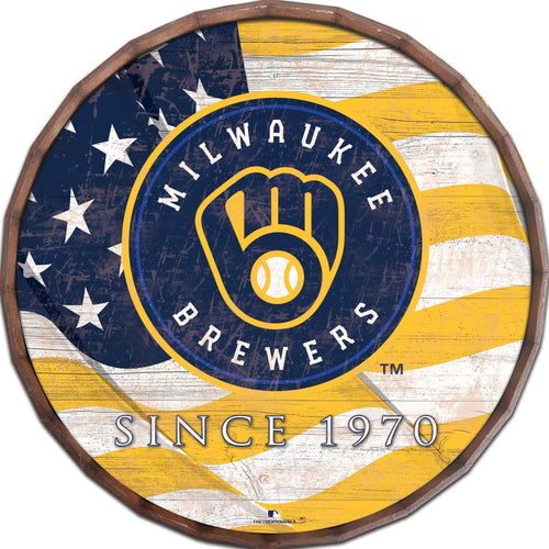 Milwaukee Brewers 1002-Flag Barrel Top 16"