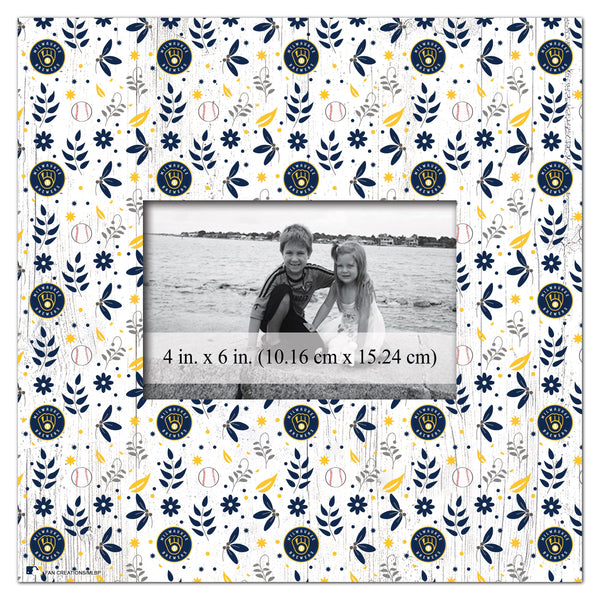 Milwaukee Brewers 1004-Floral Pattern 10x10 Frame