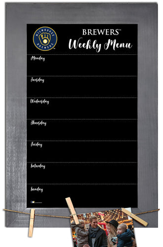 Milwaukee Brewers 1015-Weekly Chalkboard with frame & clothespins