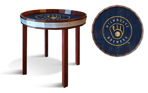 Milwaukee Brewers 1092-24" Barrel top end table
