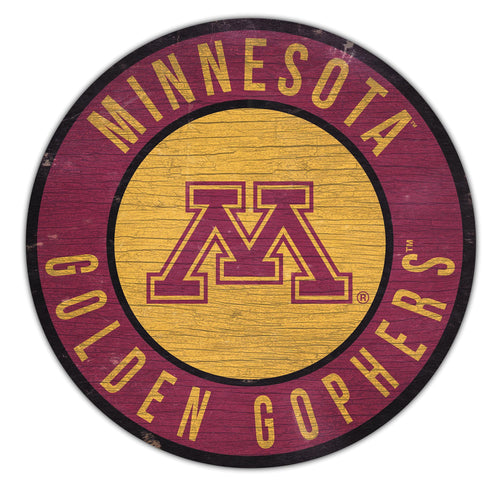 Minnesota Golden Gophers 0866-12in Circle w/State