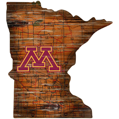 Minnesota Golden Gophers 0894-Road Map Mini State 12in