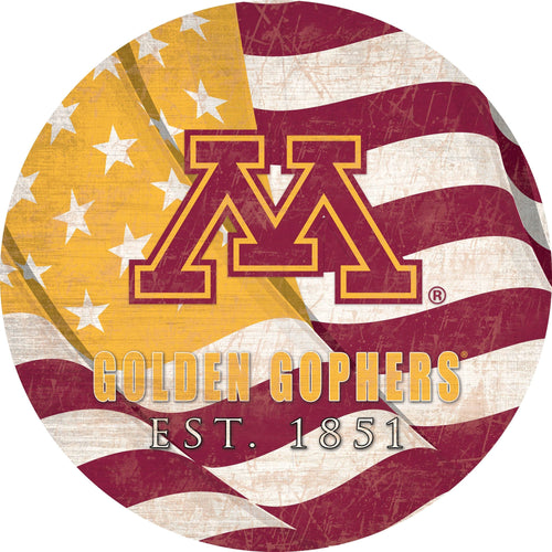 Minnesota Golden Gophers 1058-Team Color Flag Circle - 12"