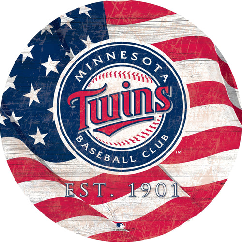 Minnesota Twins 1058-Team Color Flag Circle - 12"