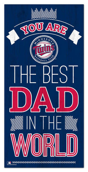 Minnesota Twins 1079-6X12 Best dad in the world Sign