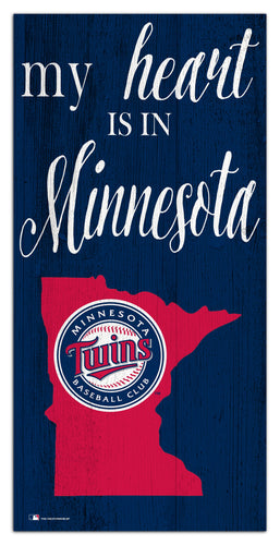 Minnesota Twins 2029-6X12 My heart state sign
