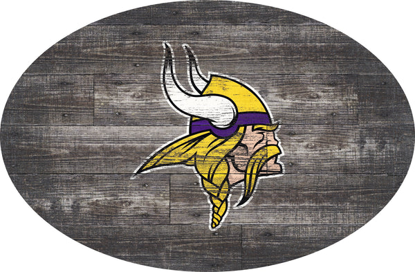 Minnesota Vikings 0773-46in Distressed Wood Oval