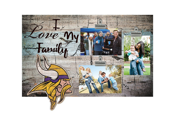 Minnesota Vikings 0870-I Love My Family 11x19 Clip Frame